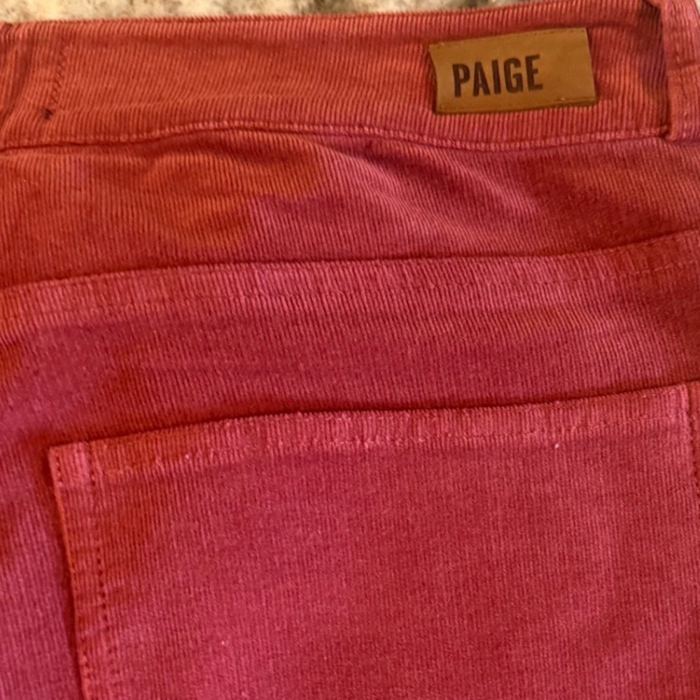 Paige Hoxton Ankle Corduroy Pants Burgundy Red Skinny High Rise Size 28 - Picture 8 of 8